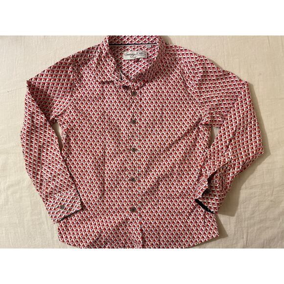 Sovereign Code Red and White Button Down Shirt Boys size 6 Patterned - Picture 1 of 6